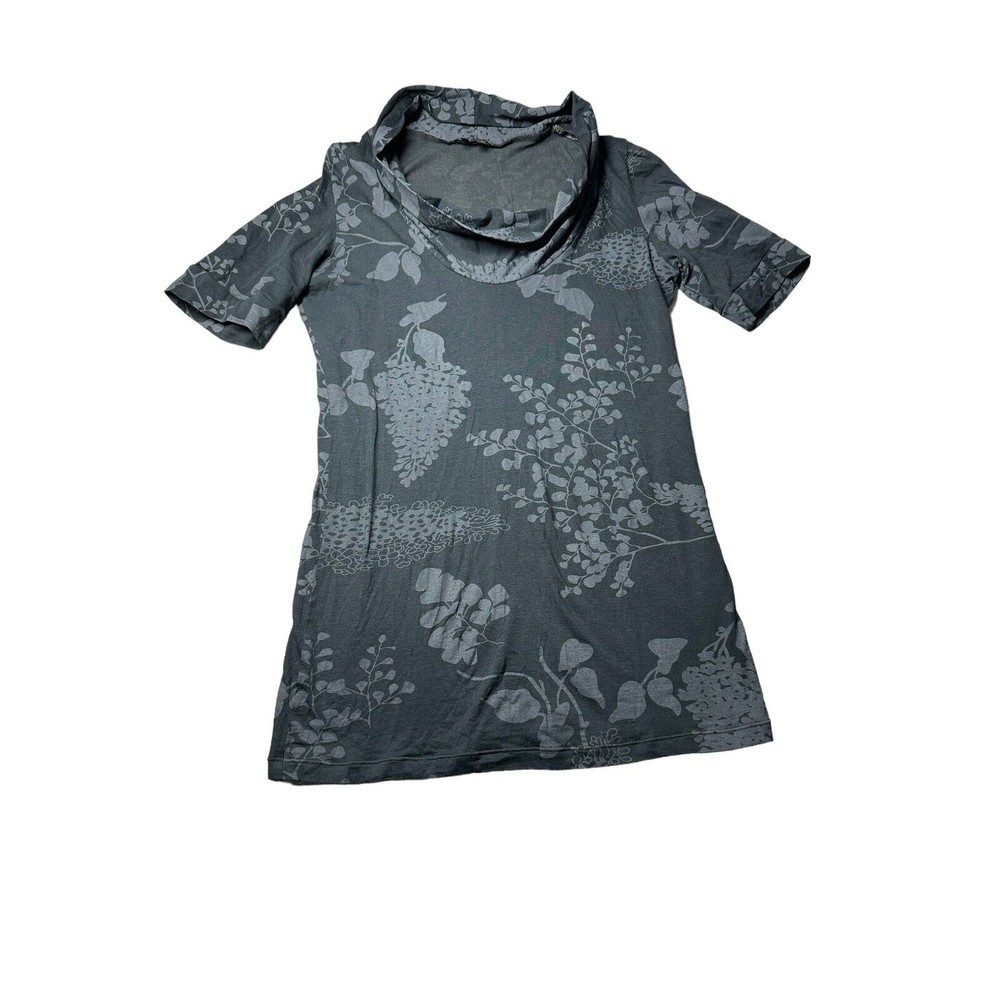 Theory Cowl Neck Women's Grey Short Sleeved Shirt Size‎ P